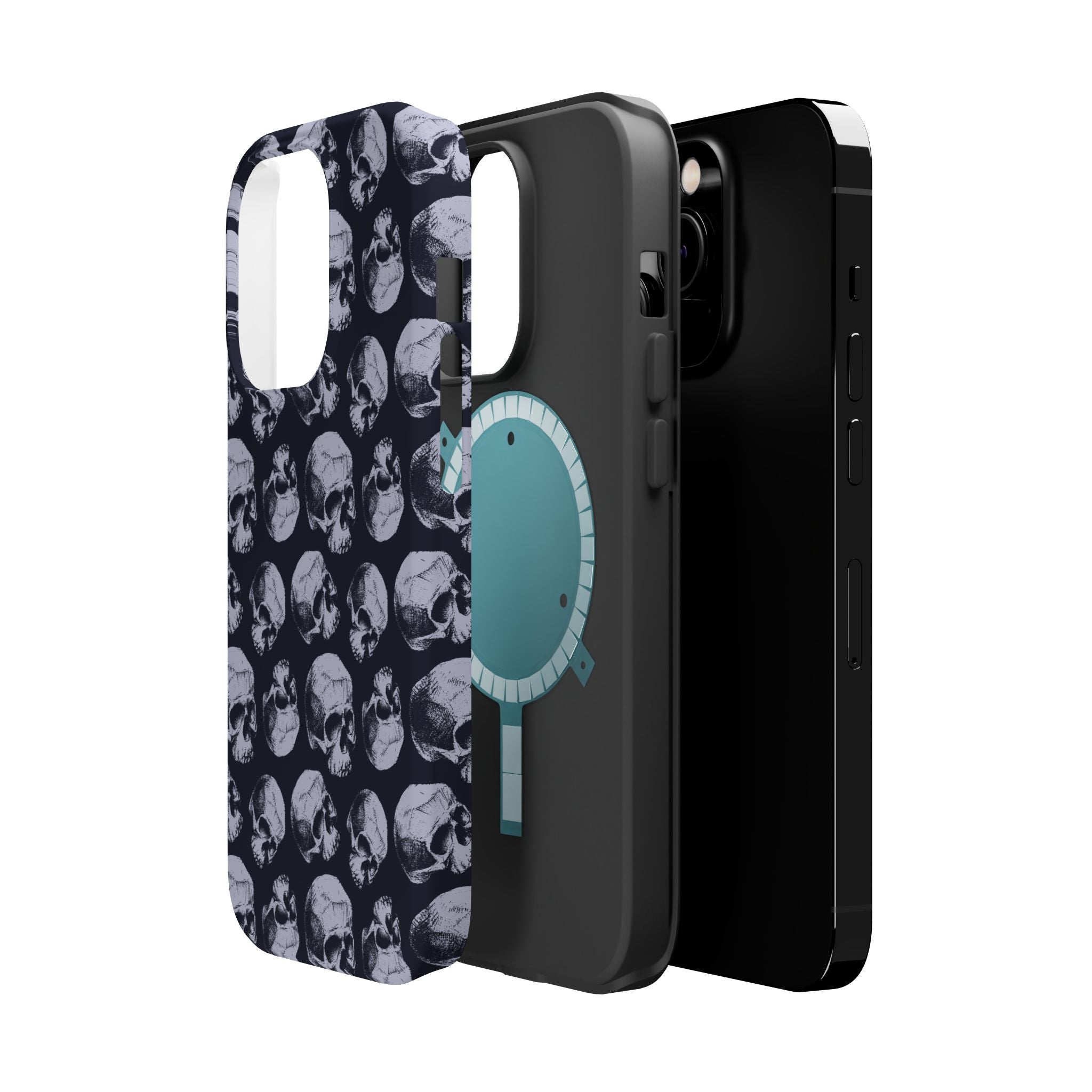 Skull Pattern Magnetic Phone Case — Impact-Resistant iPhone Cover