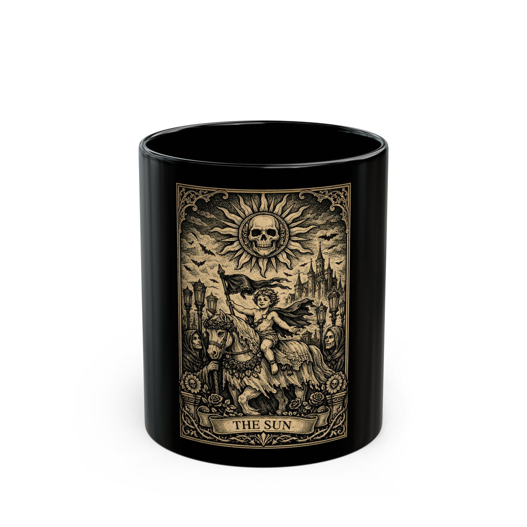 The Sun Tarot Card 11 oz. Black Mug