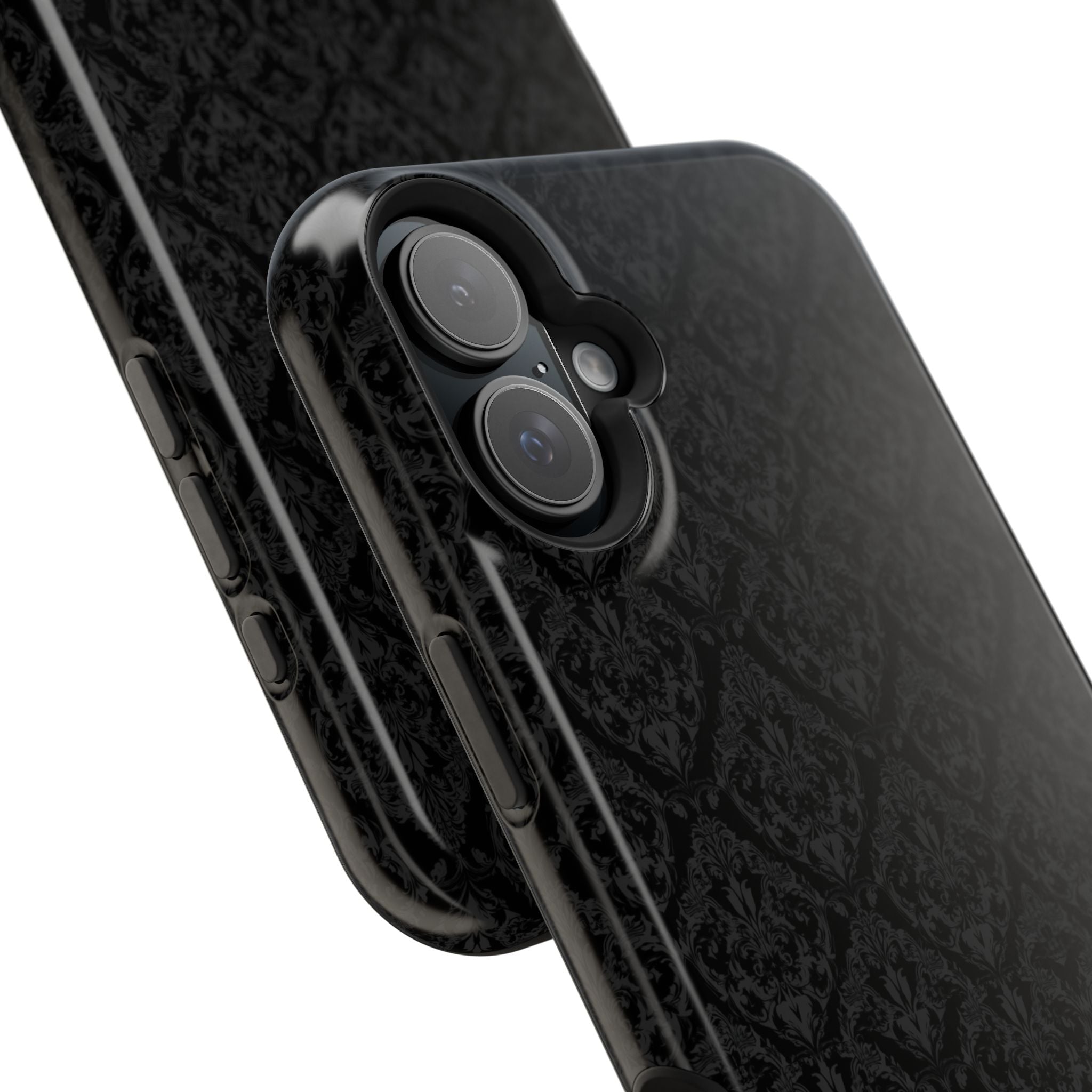 Black Damask Magnetic Impact-Resistant Phone Case