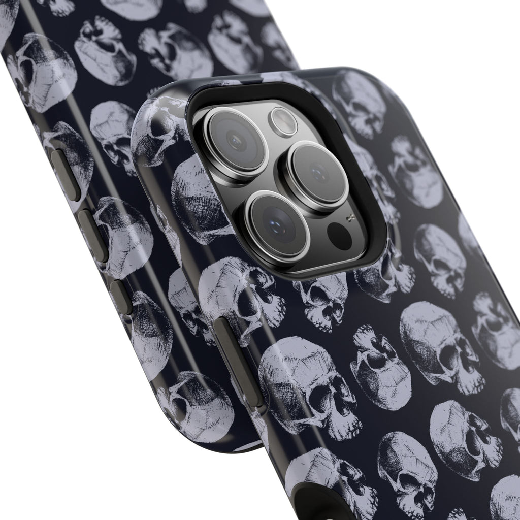 Skull Pattern Magnetic Phone Case — Impact-Resistant iPhone Cover