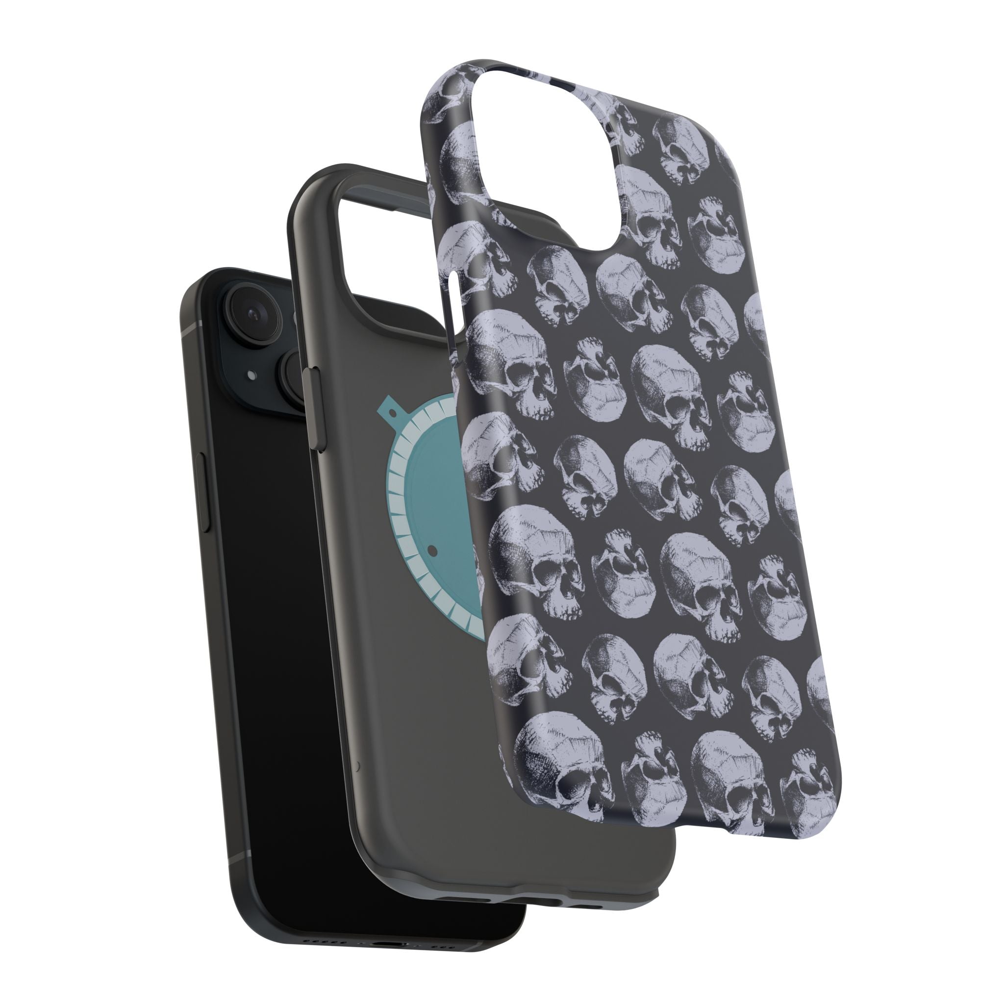 Skull Pattern Magnetic Phone Case — Impact-Resistant iPhone Cover