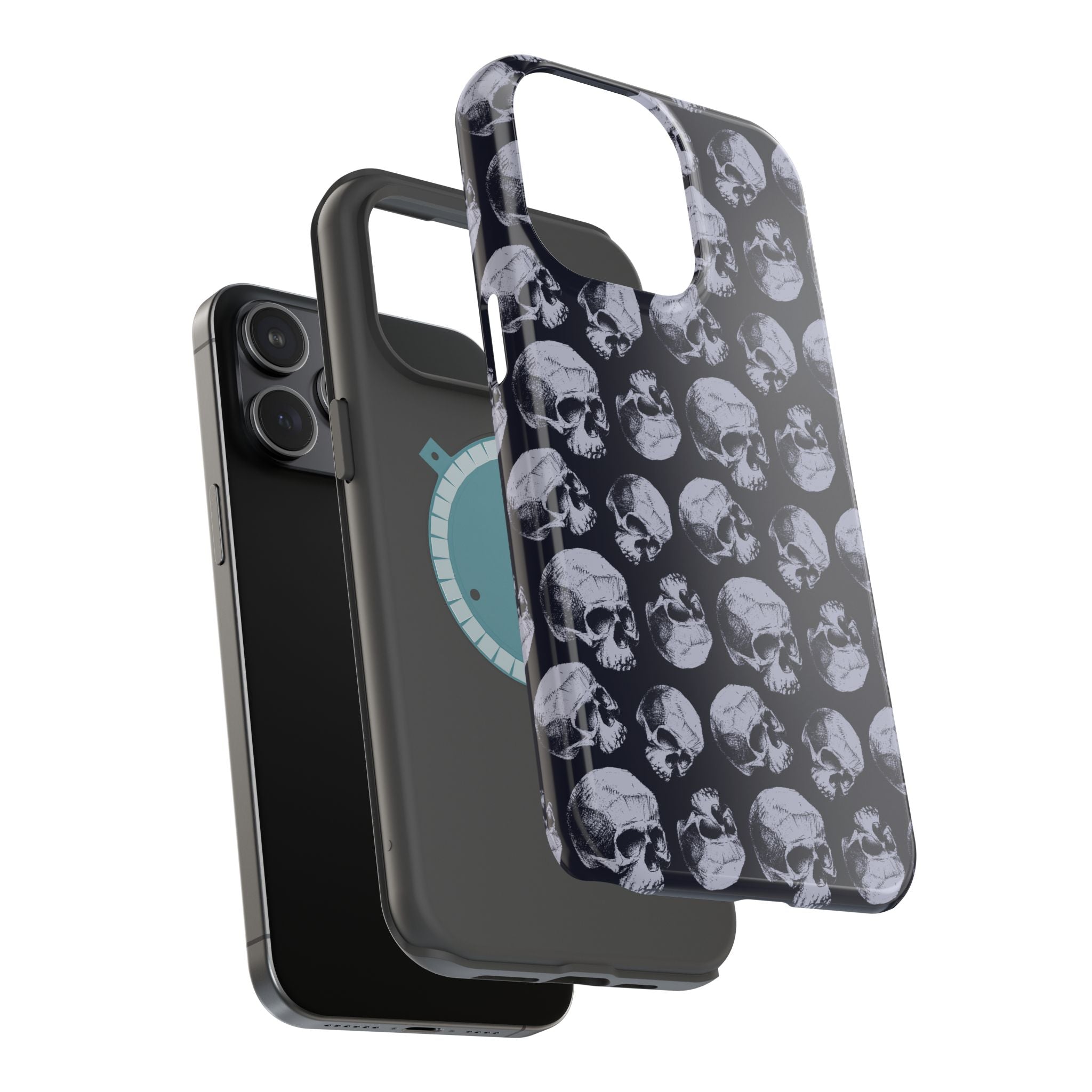 Skull Pattern Magnetic Phone Case — Impact-Resistant iPhone Cover