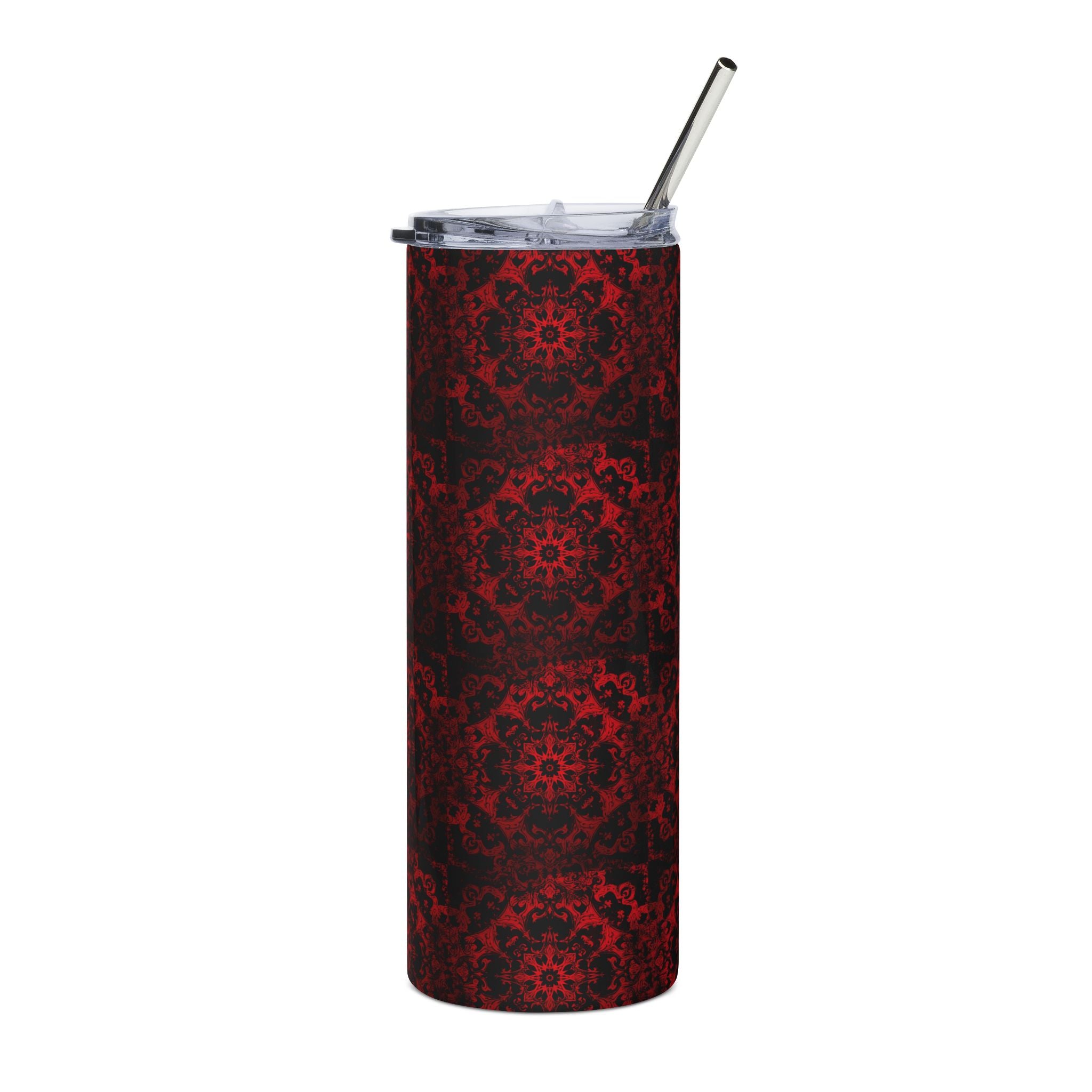 Red Gothic Mandala 20oz Stainless Steel Tumbler