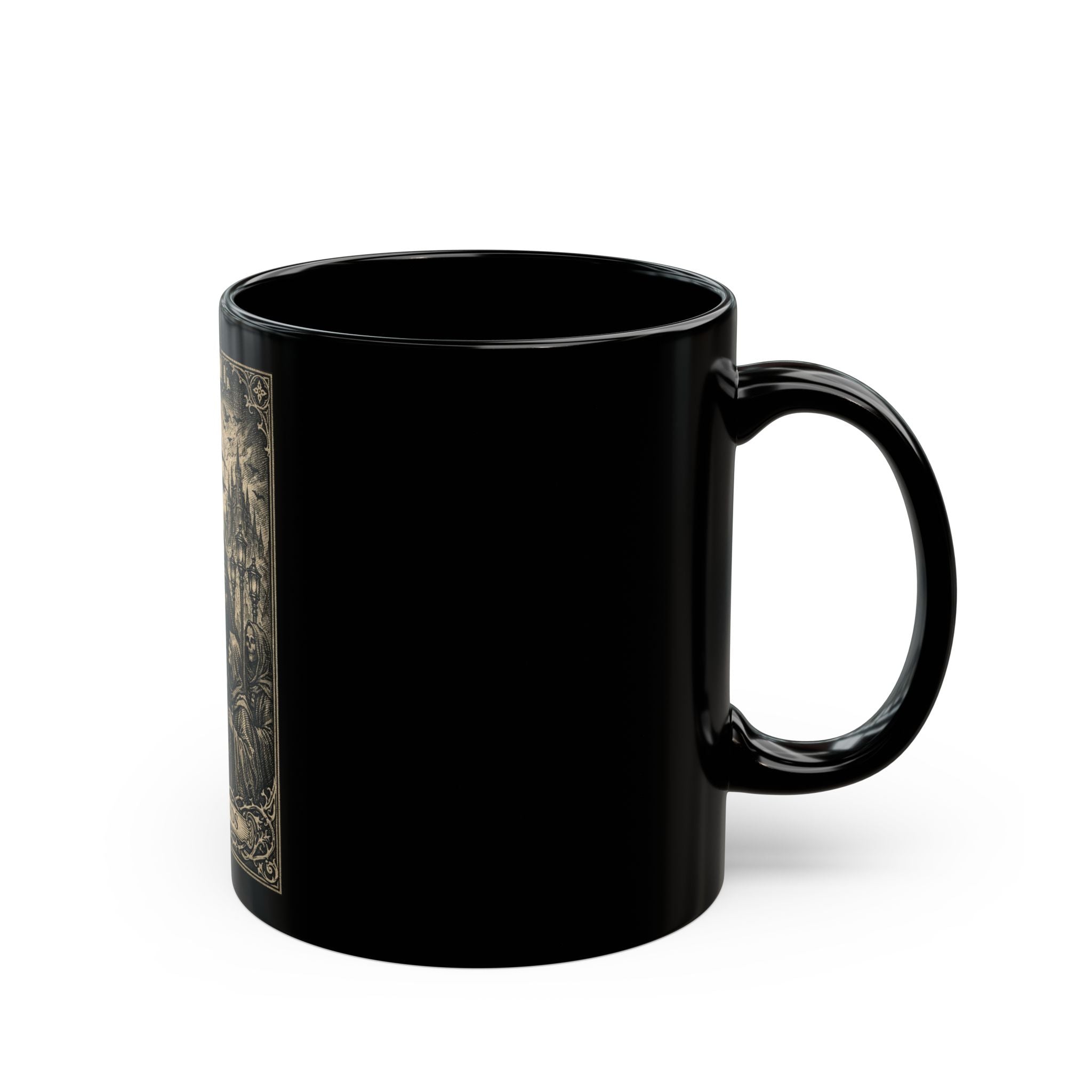 Six of Wands Tarot Card 11 oz. Black Mug