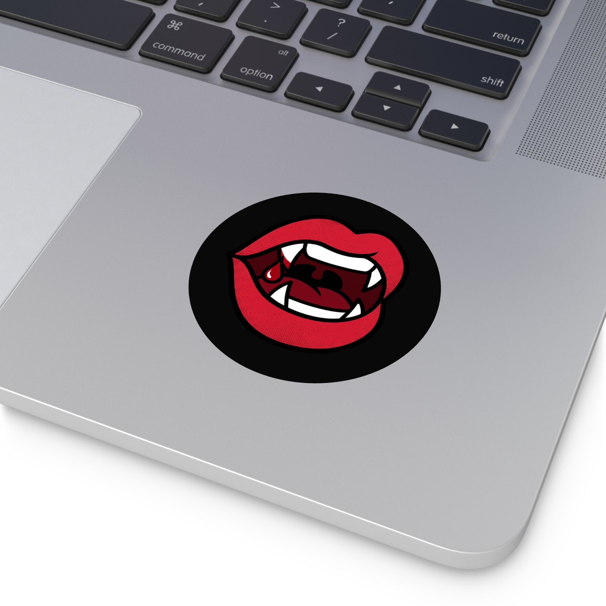 Vampire Fangs Round Vinyl Sticker