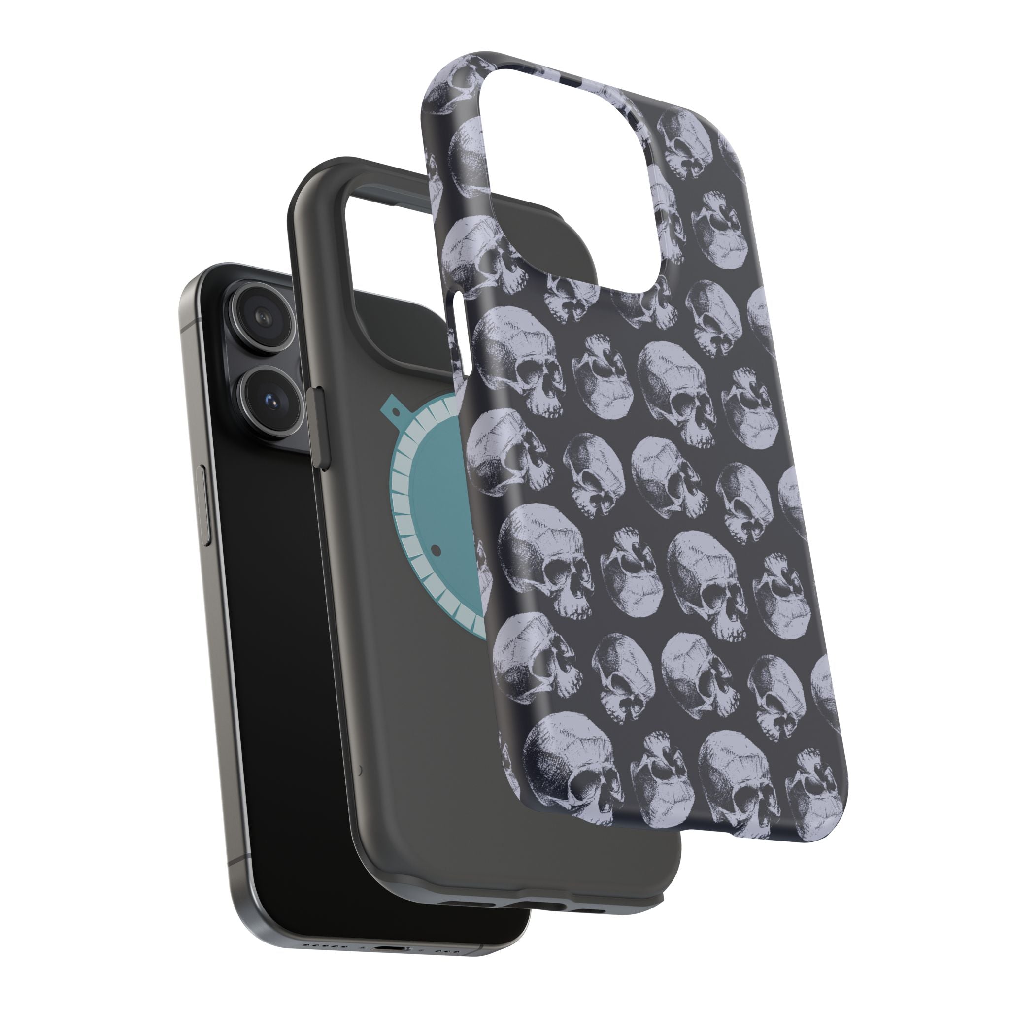 Skull Pattern Magnetic Phone Case — Impact-Resistant iPhone Cover