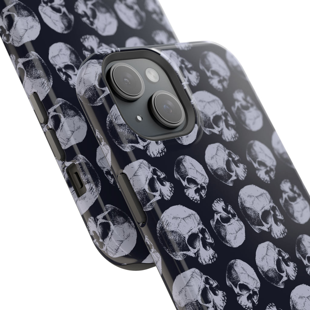 Skull Pattern Magnetic Phone Case — Impact-Resistant iPhone Cover