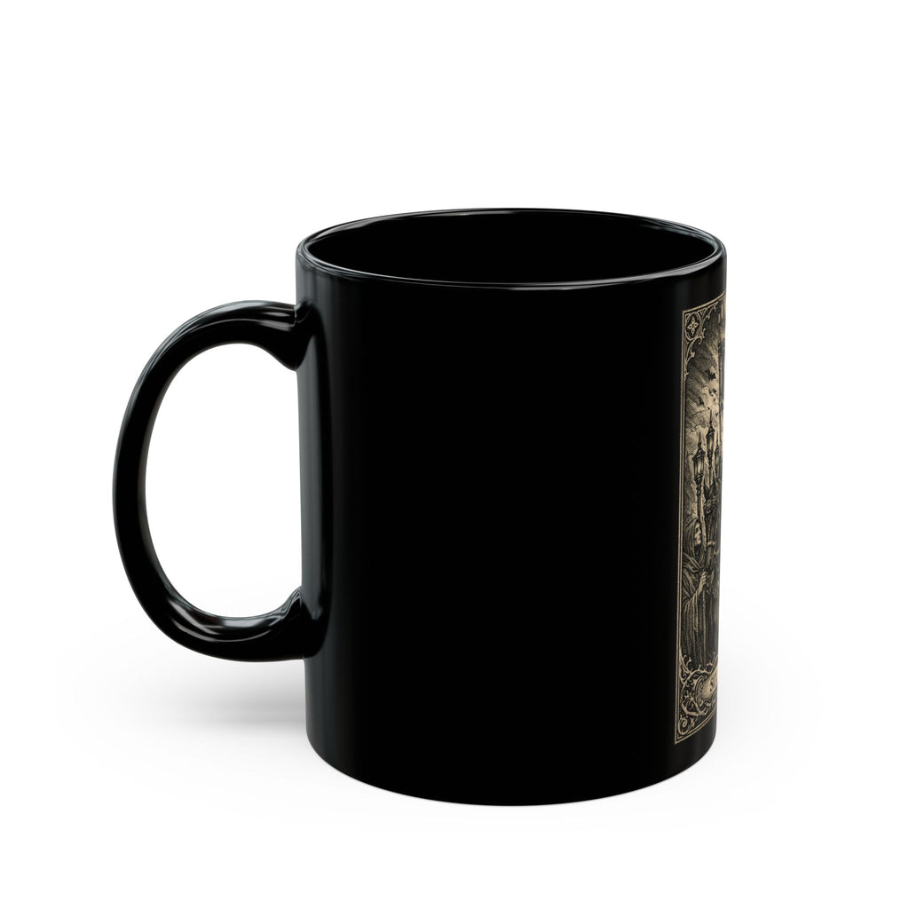 Six of Wands Tarot Card 11 oz. Black Mug