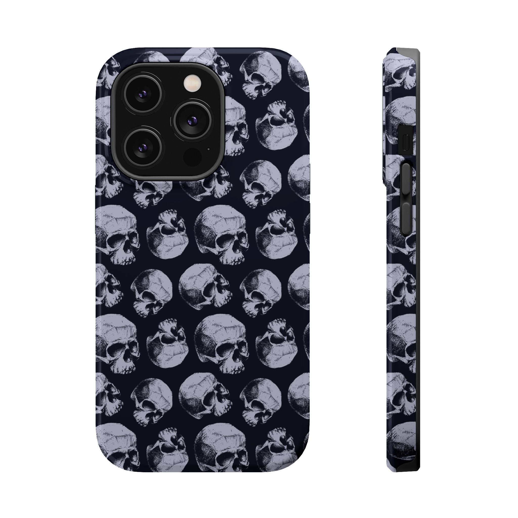 Skull Pattern Magnetic Phone Case — Impact-Resistant iPhone Cover