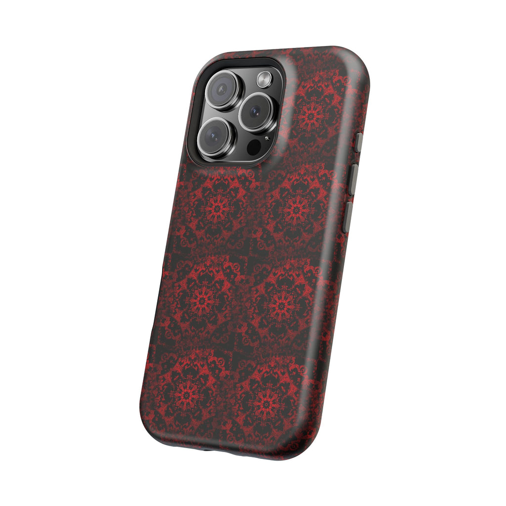 Gothic Red Mandala Magnetic Impact Resistant Phone Cover