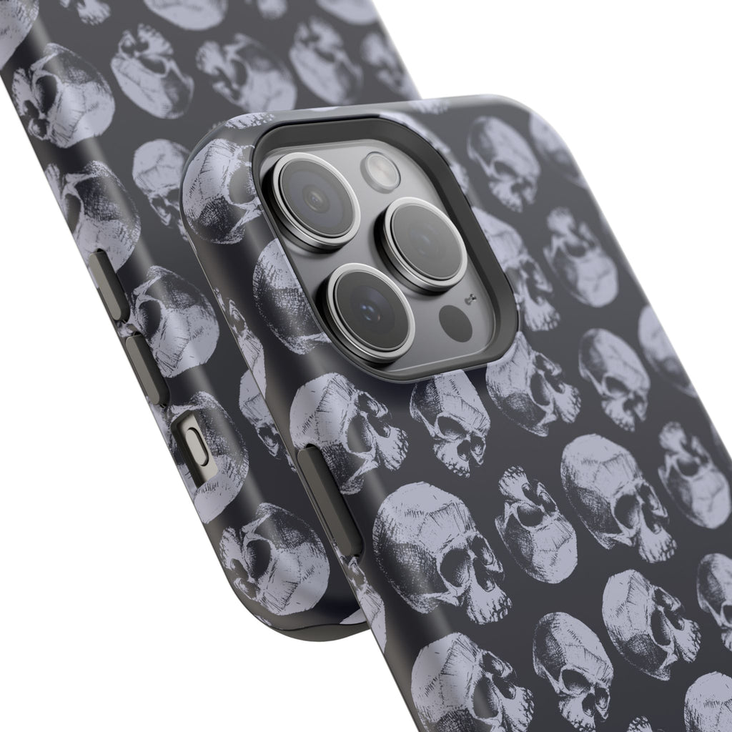 Skull Pattern Magnetic Phone Case — Impact-Resistant iPhone Cover
