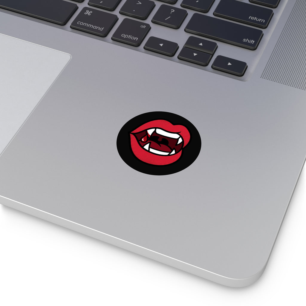 Vampire Fangs Round Vinyl Sticker