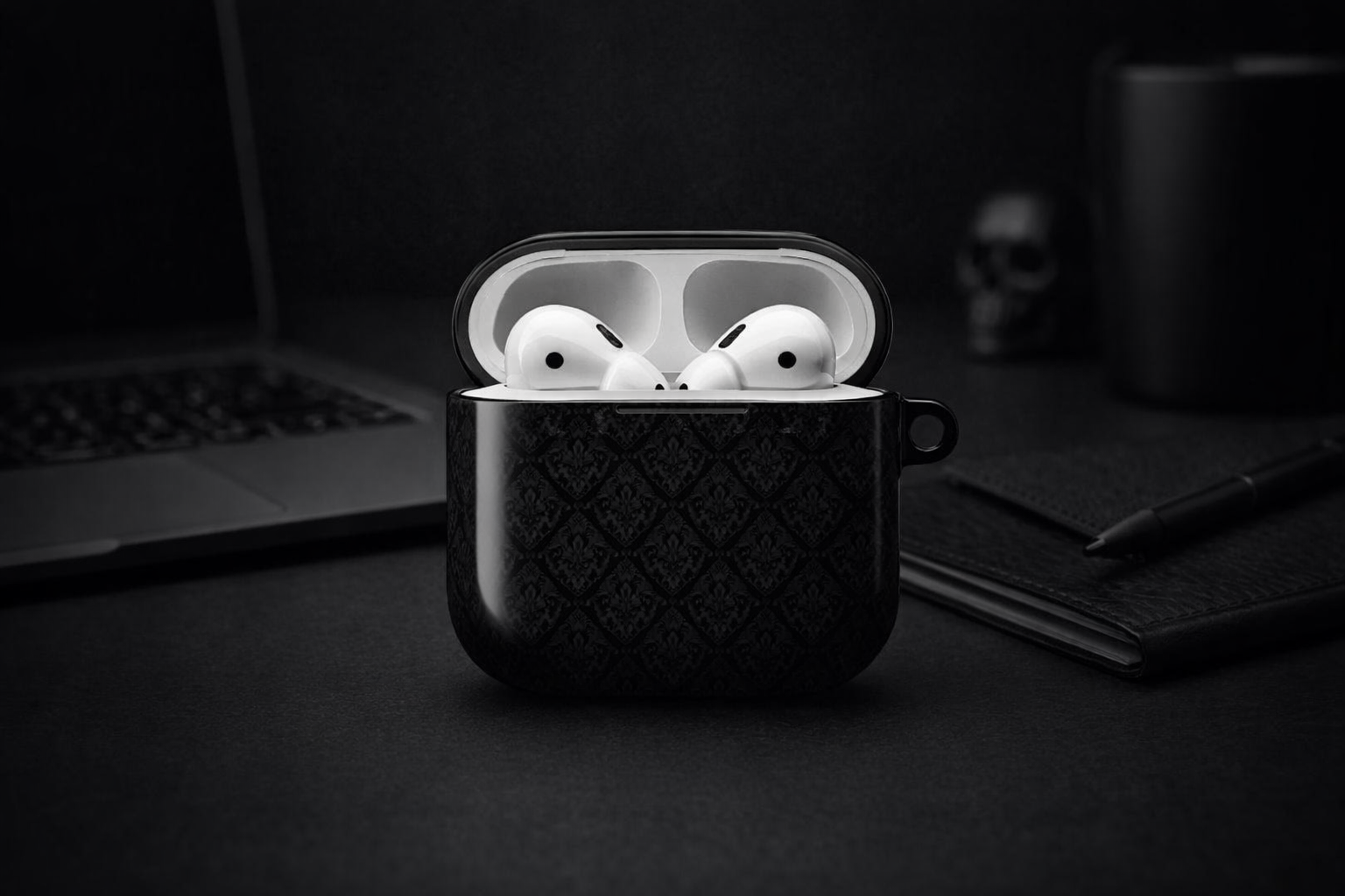 Black Damask AirPod Case