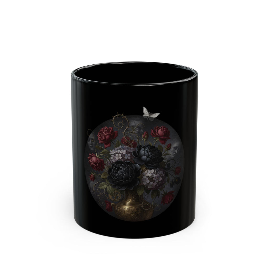 Gothic Floral Black Mug (11 oz)