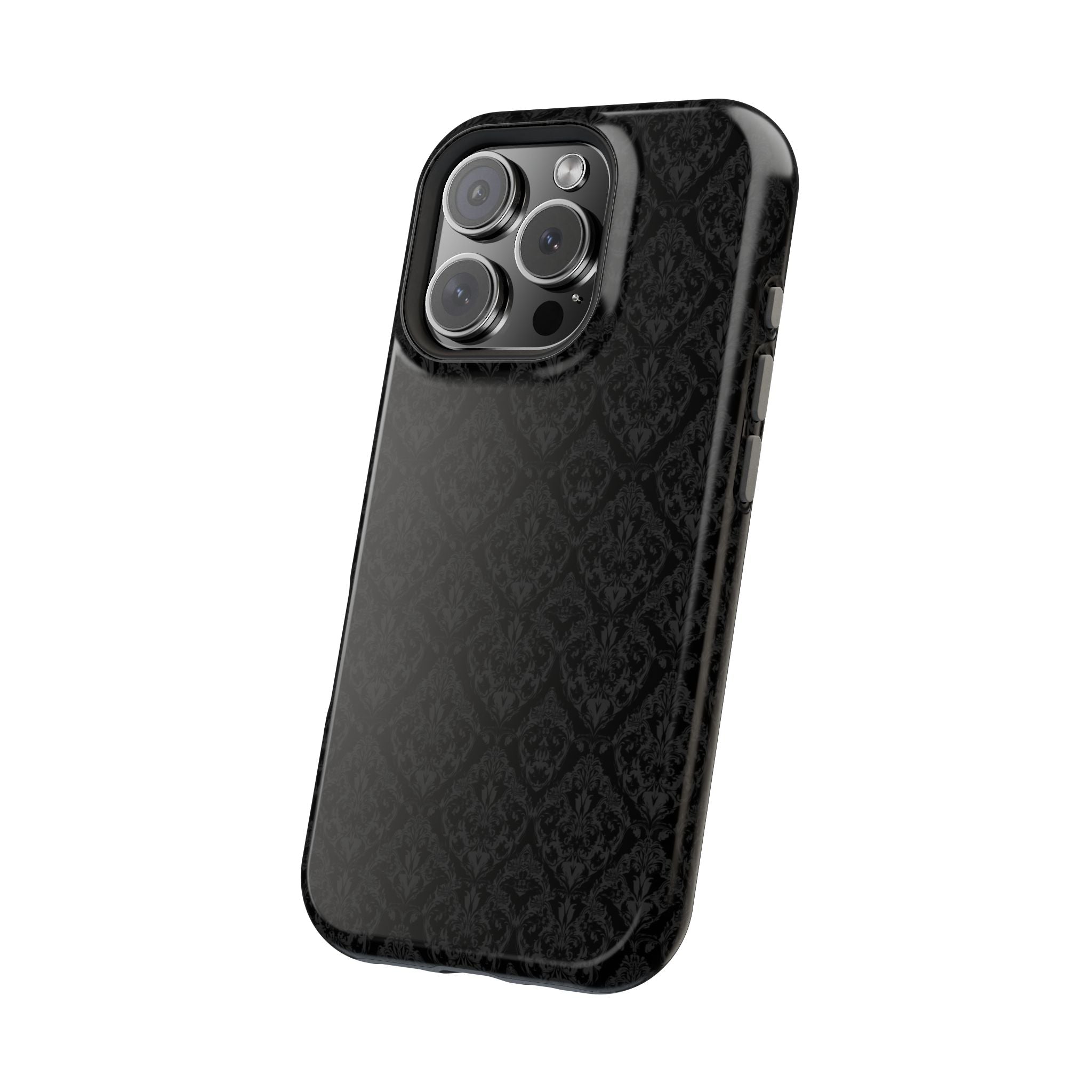 Black Damask Magnetic Impact-Resistant Phone Case