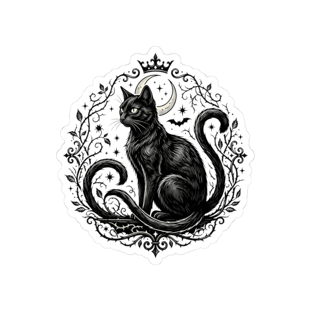 Black Mystic Kiss-Cut Cat Sticker