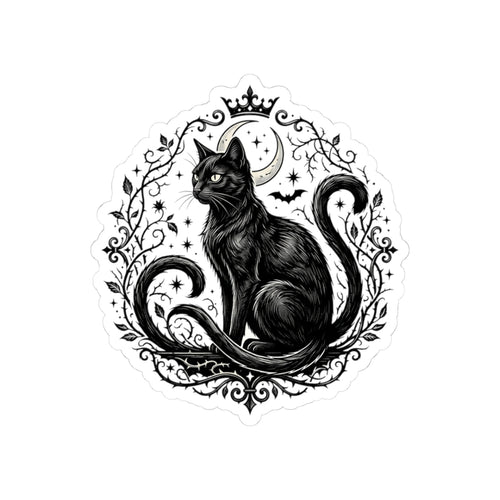 Black Mystic Kiss-Cut Cat Sticker