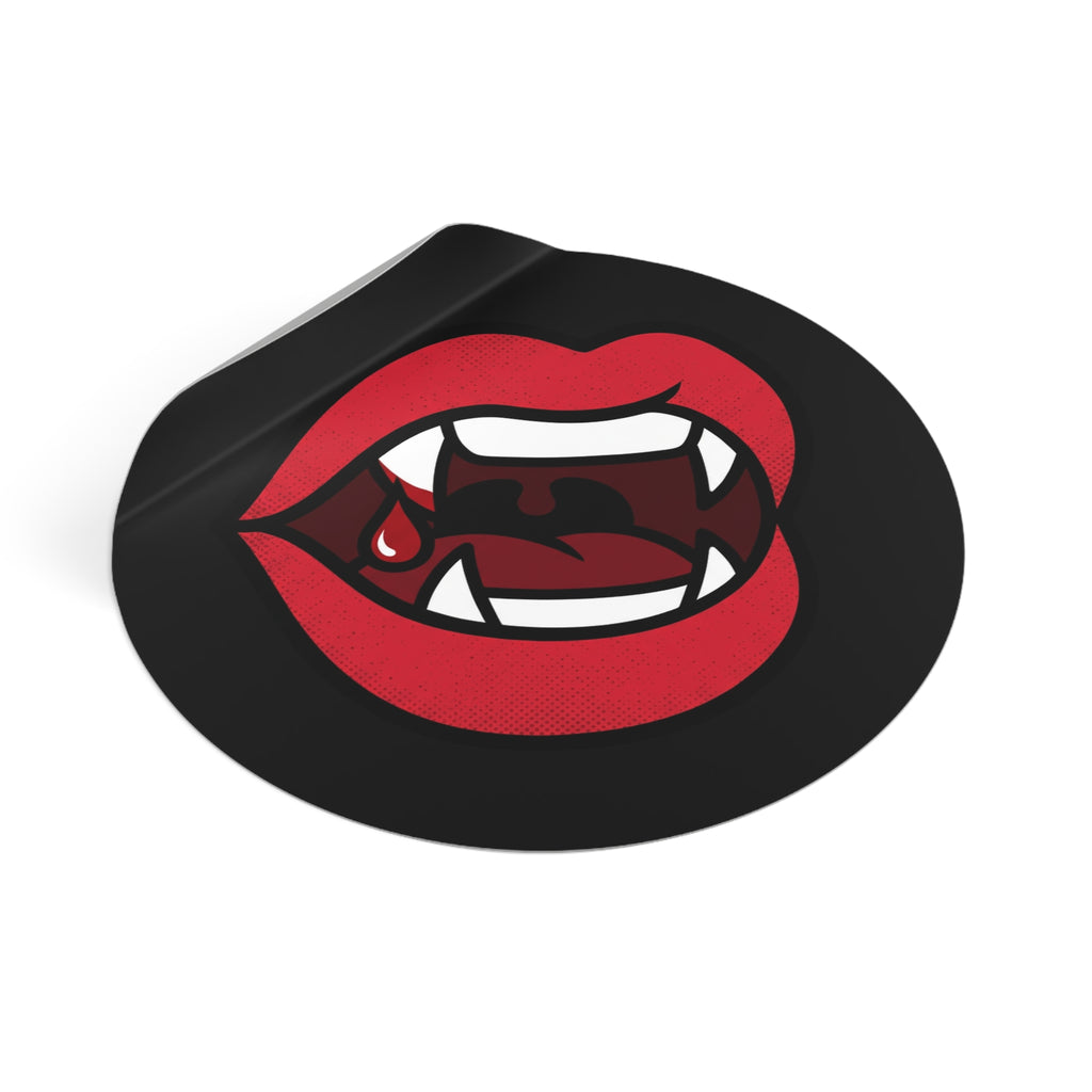 Vampire Fangs Round Vinyl Sticker