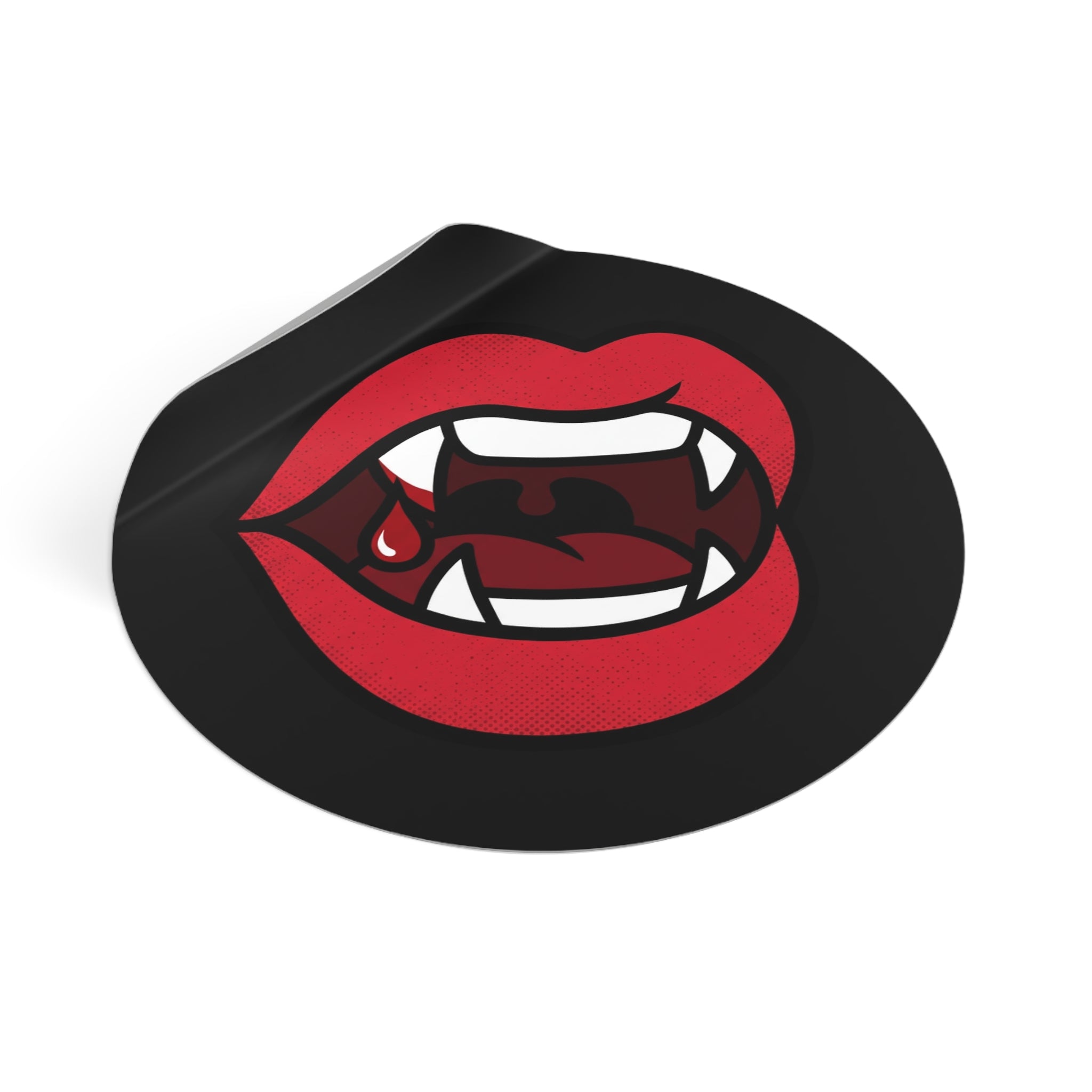 Vampire Fangs Round Vinyl Sticker