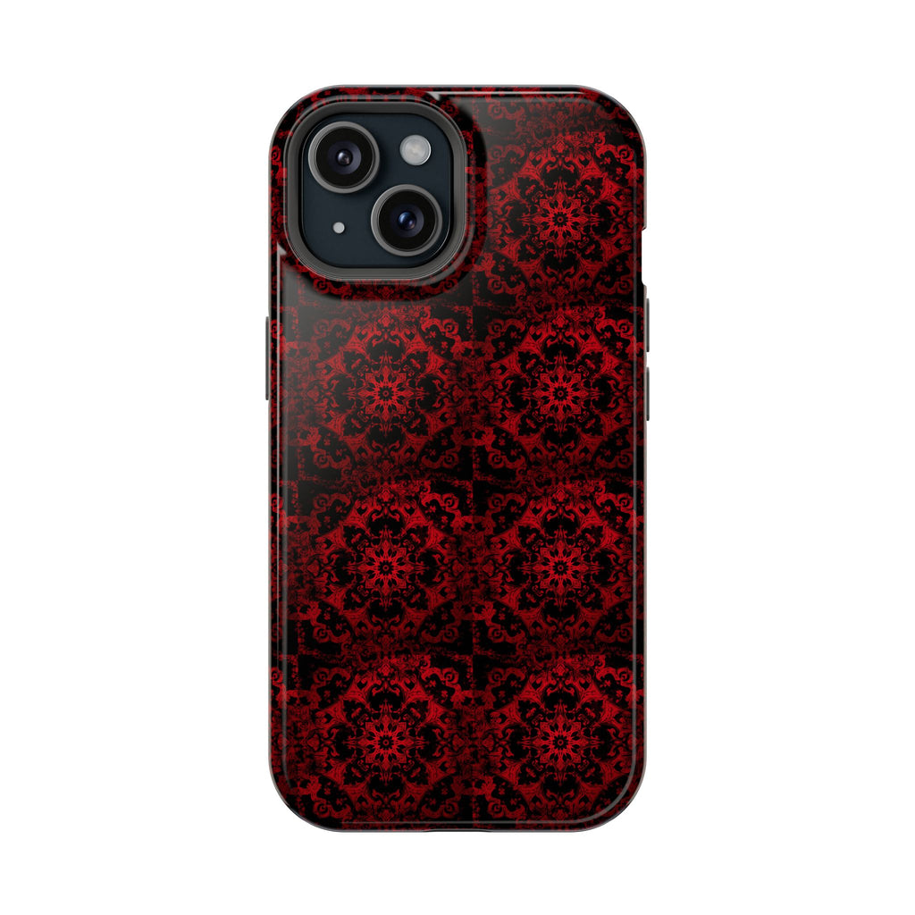 Gothic Red Mandala Magnetic Impact Resistant Phone Cover