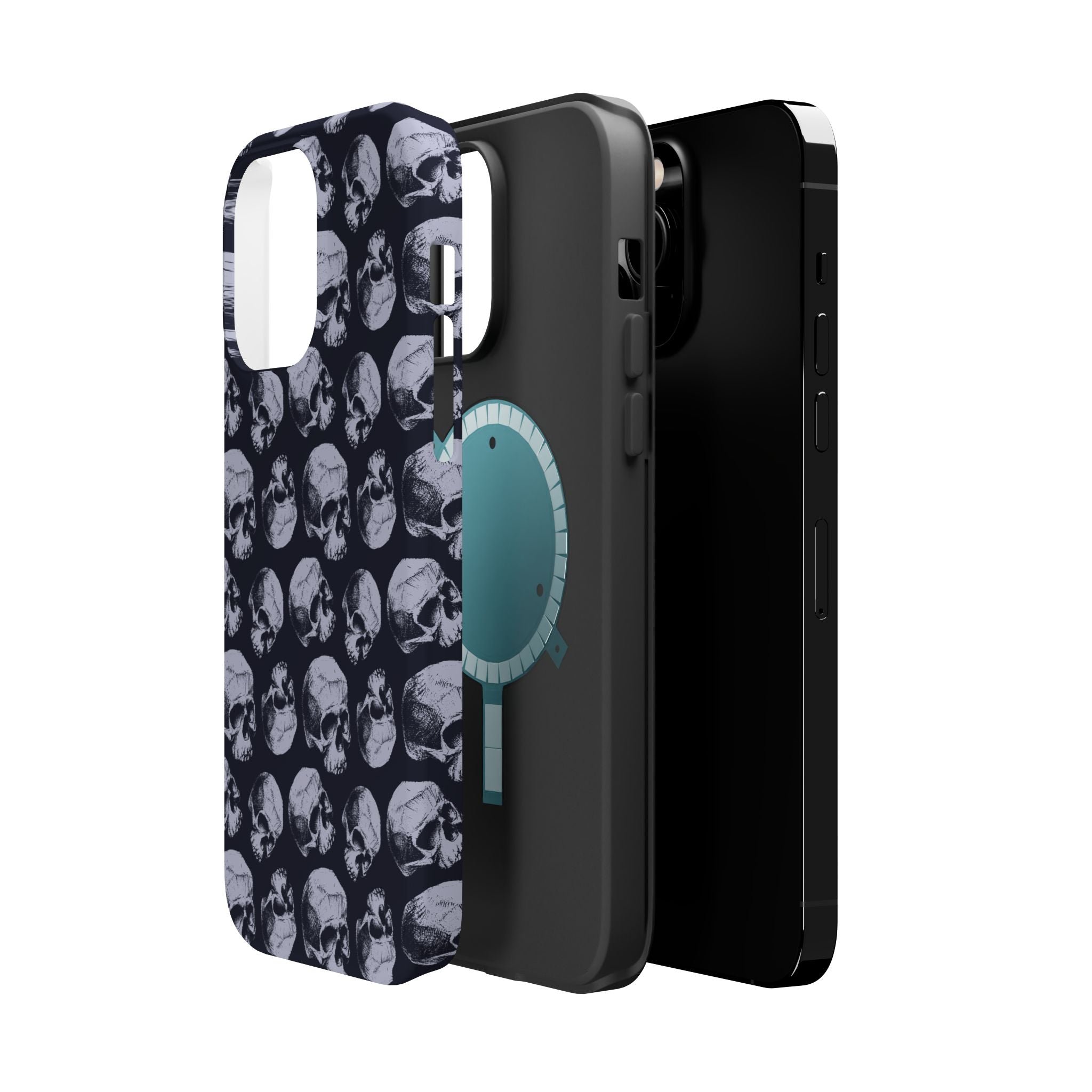 Skull Pattern Magnetic Phone Case — Impact-Resistant iPhone Cover