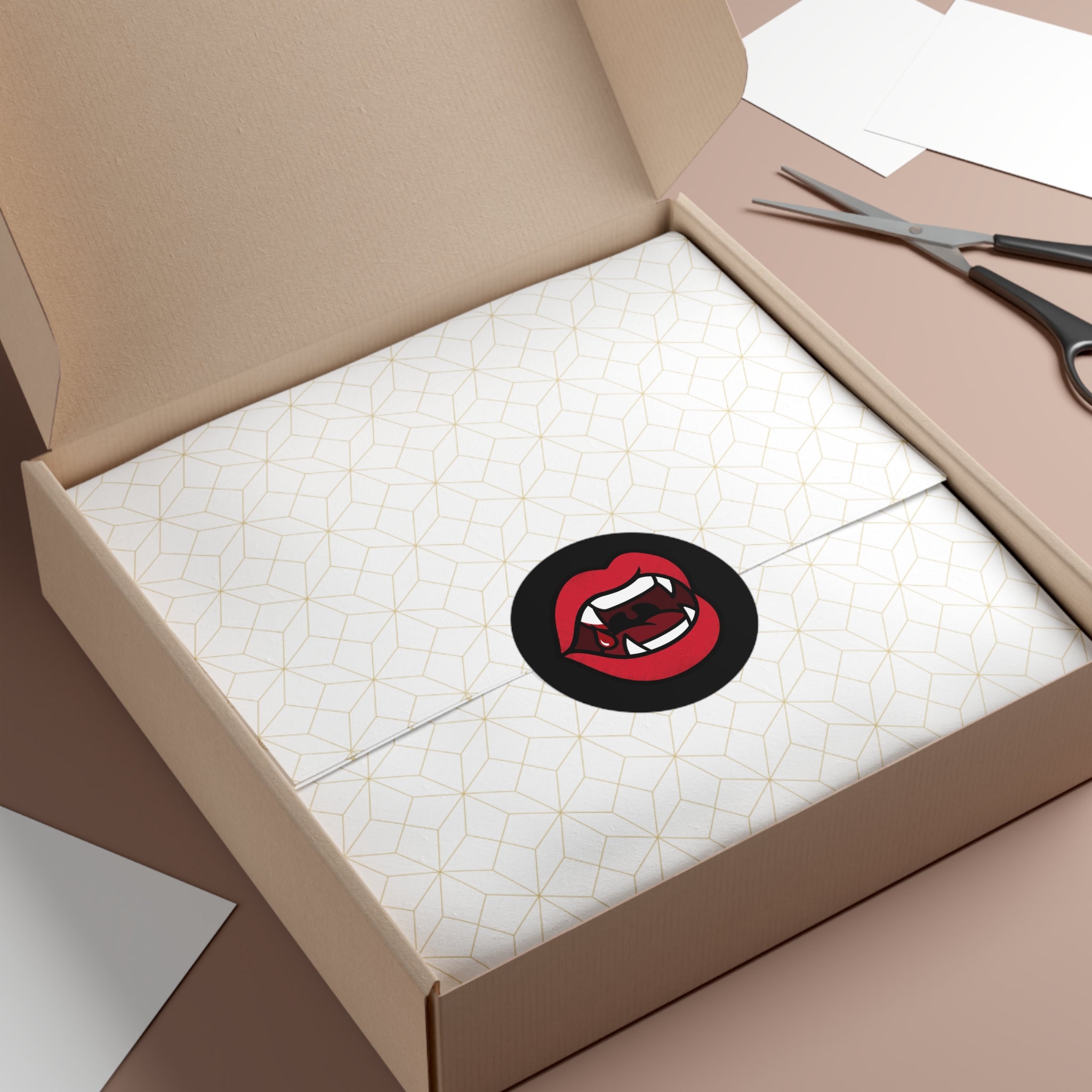Vampire Fangs Round Vinyl Sticker