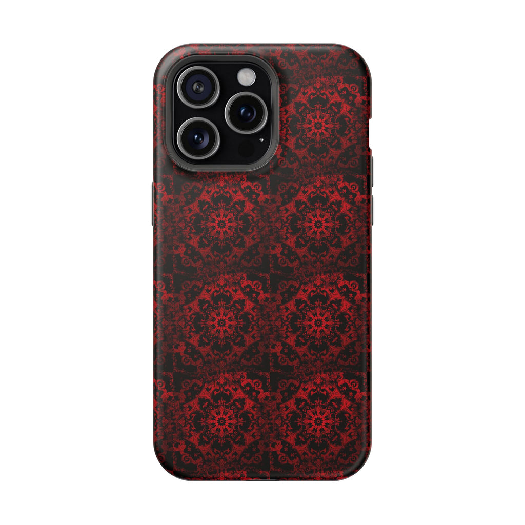 Gothic Red Mandala Magnetic Impact Resistant Phone Cover