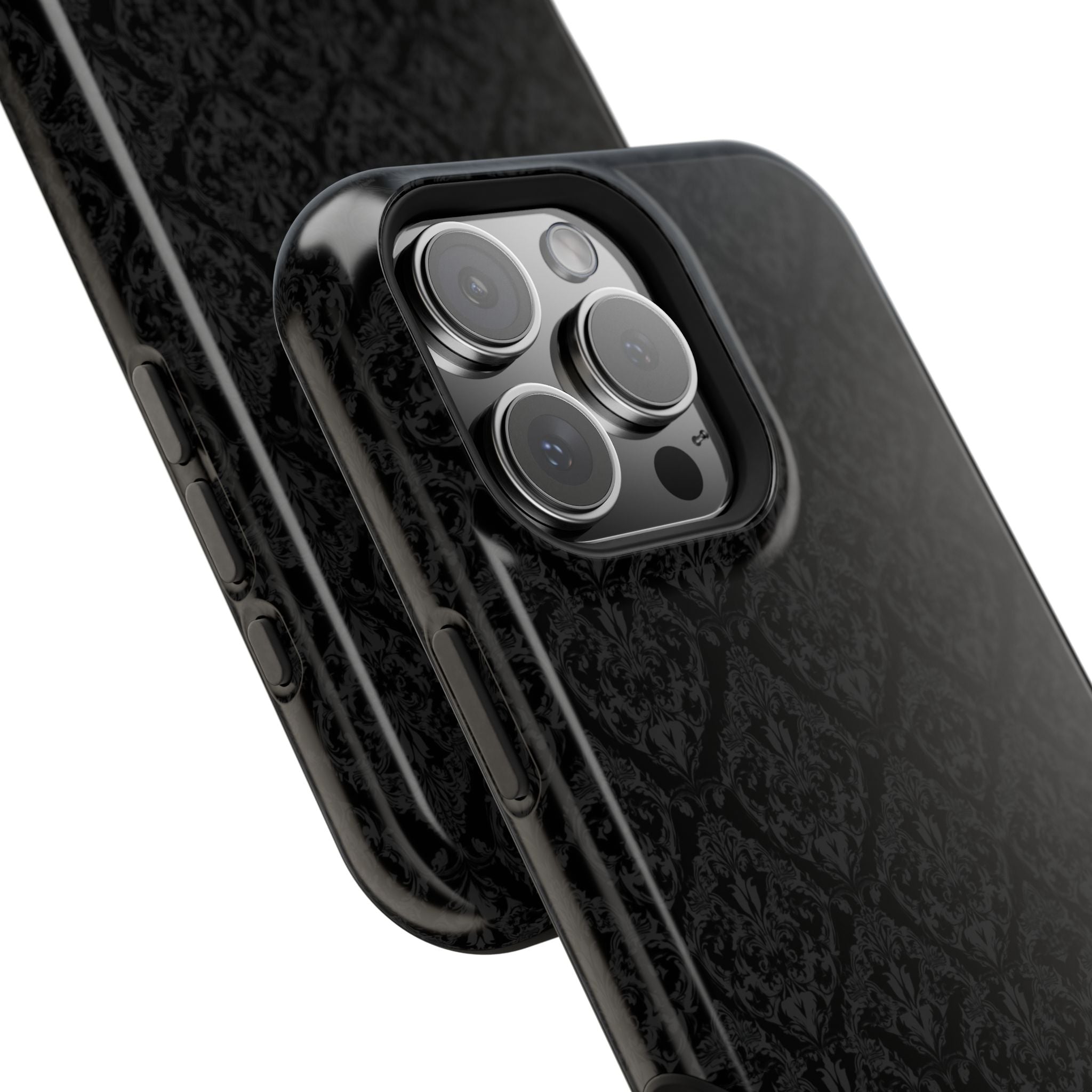 Black Damask Magnetic Impact-Resistant Phone Case
