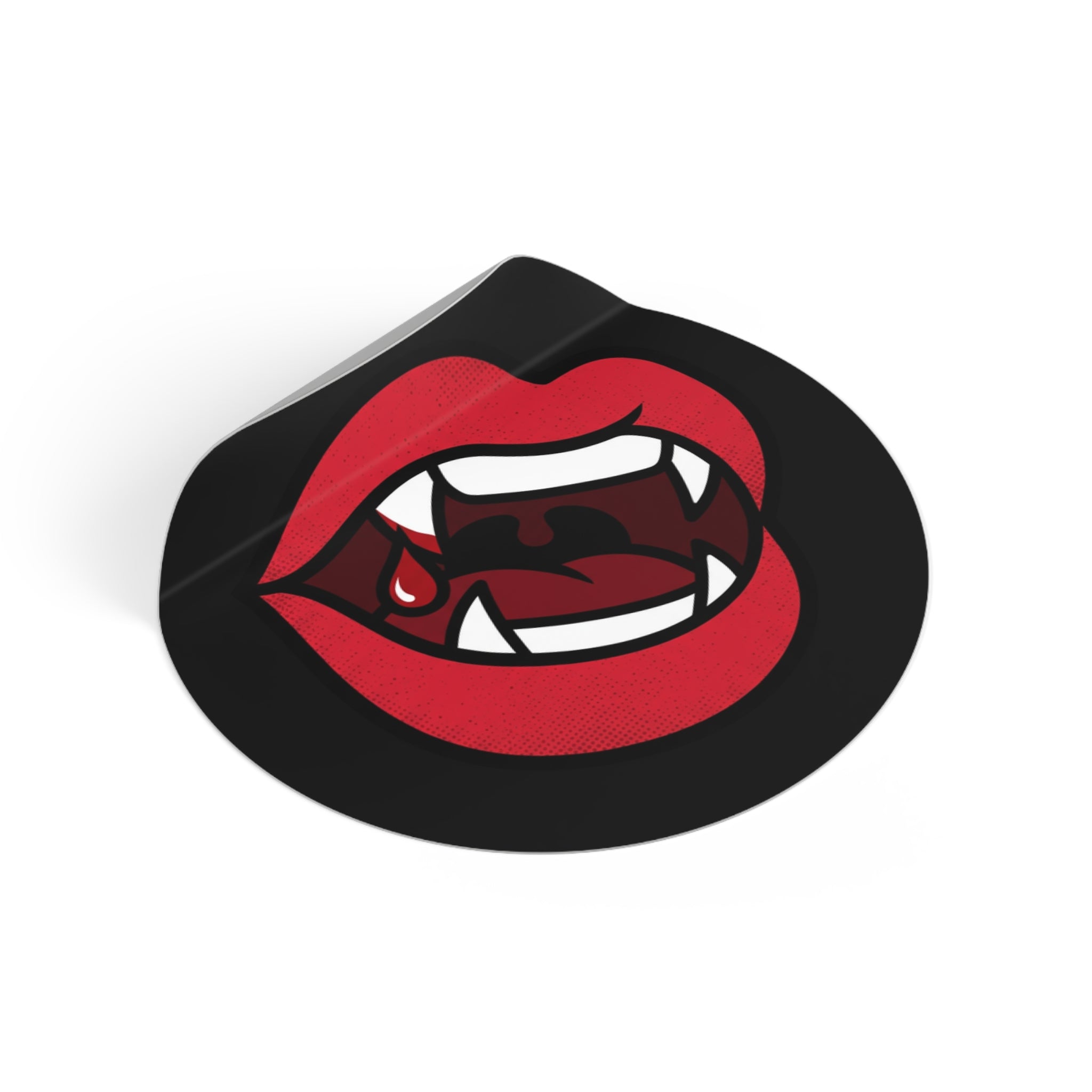 Vampire Fangs Round Vinyl Sticker