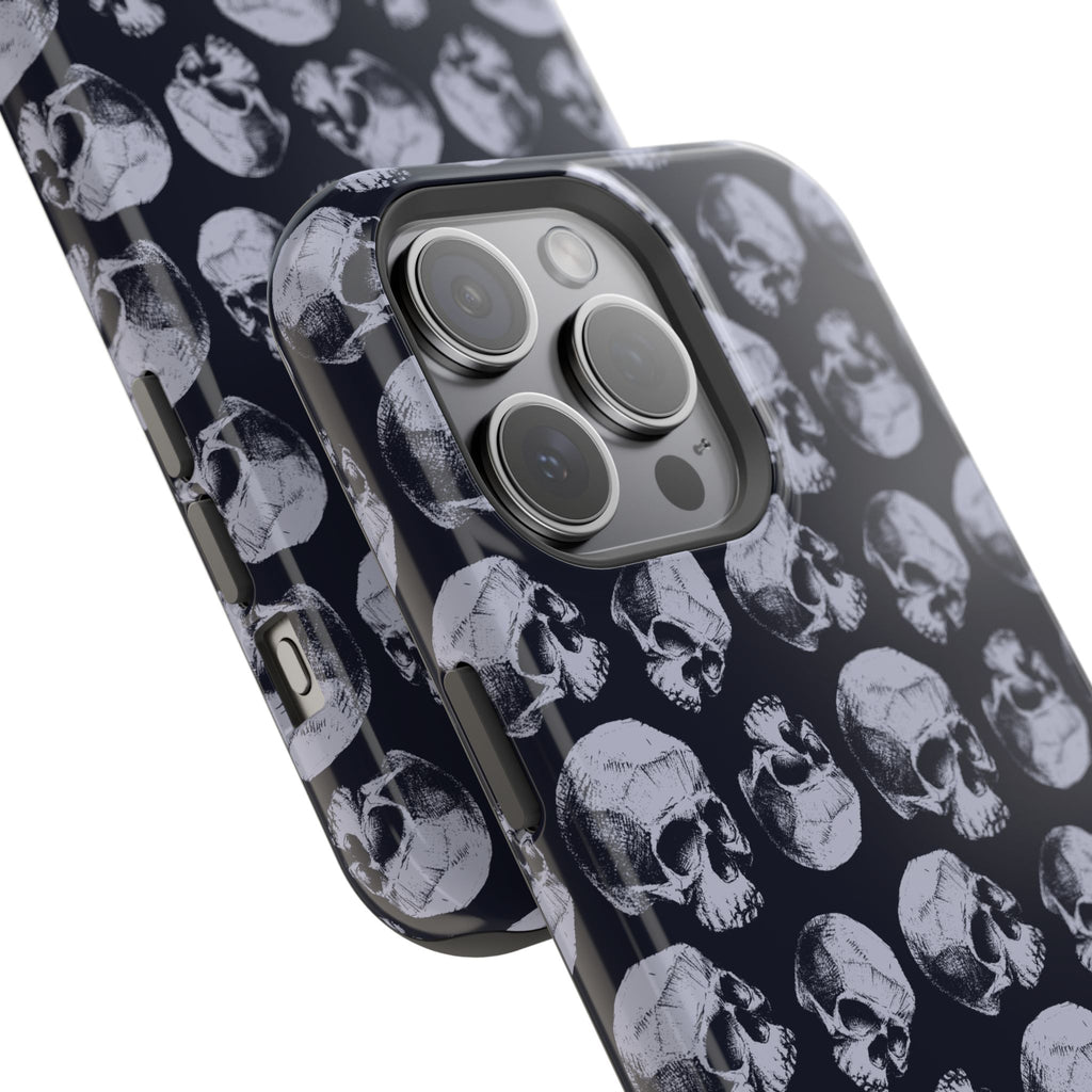Skull Pattern Magnetic Phone Case — Impact-Resistant iPhone Cover