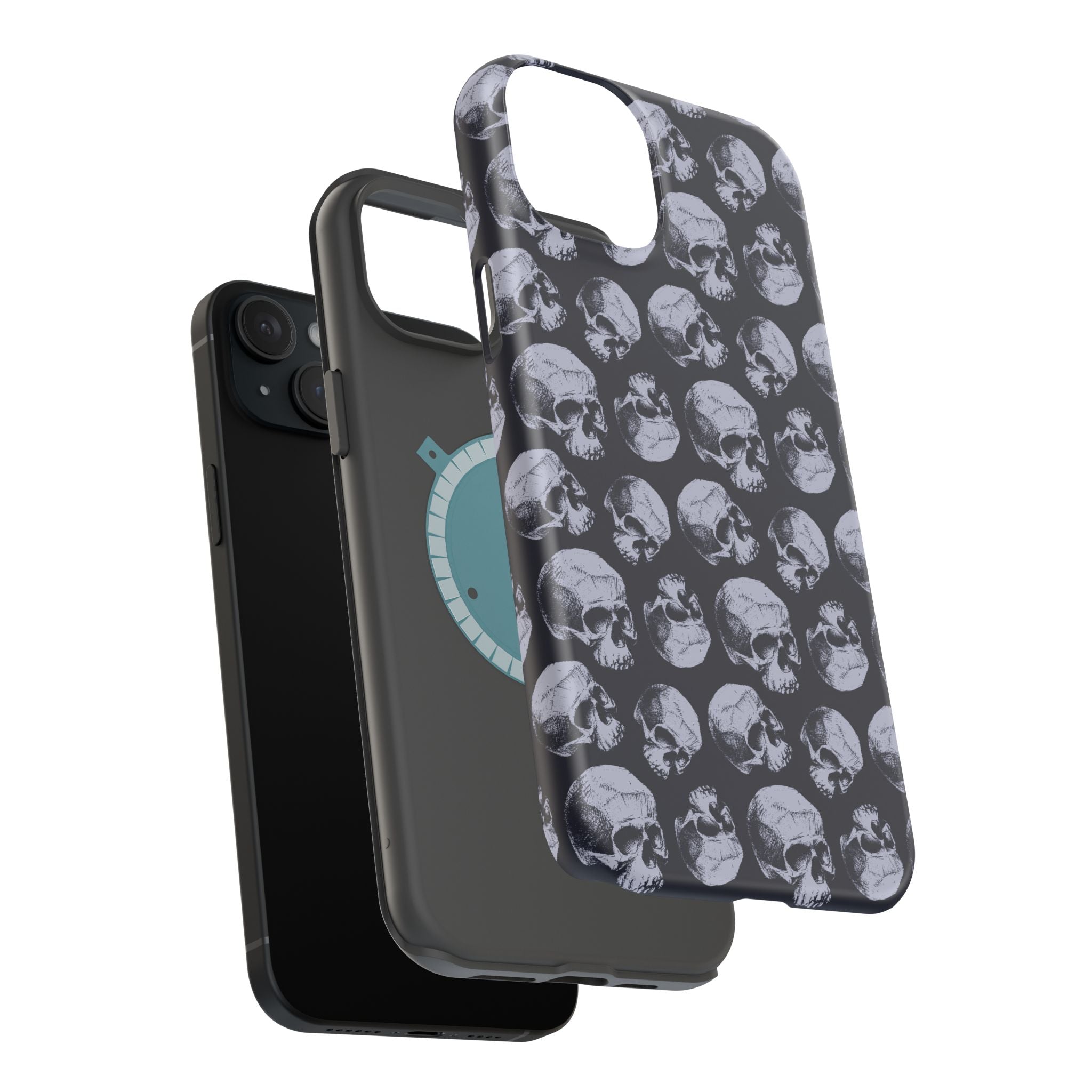 Skull Pattern Magnetic Phone Case — Impact-Resistant iPhone Cover