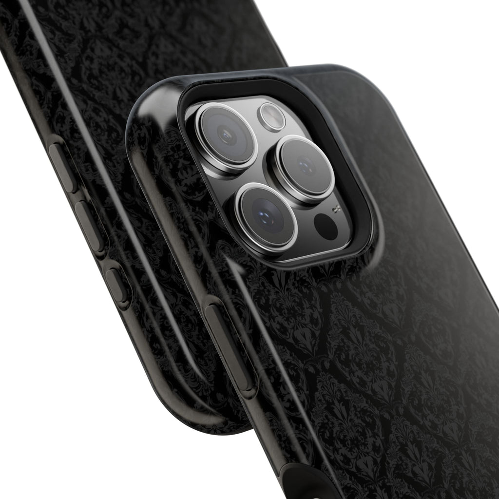 Black Damask Magnetic Impact-Resistant Phone Case