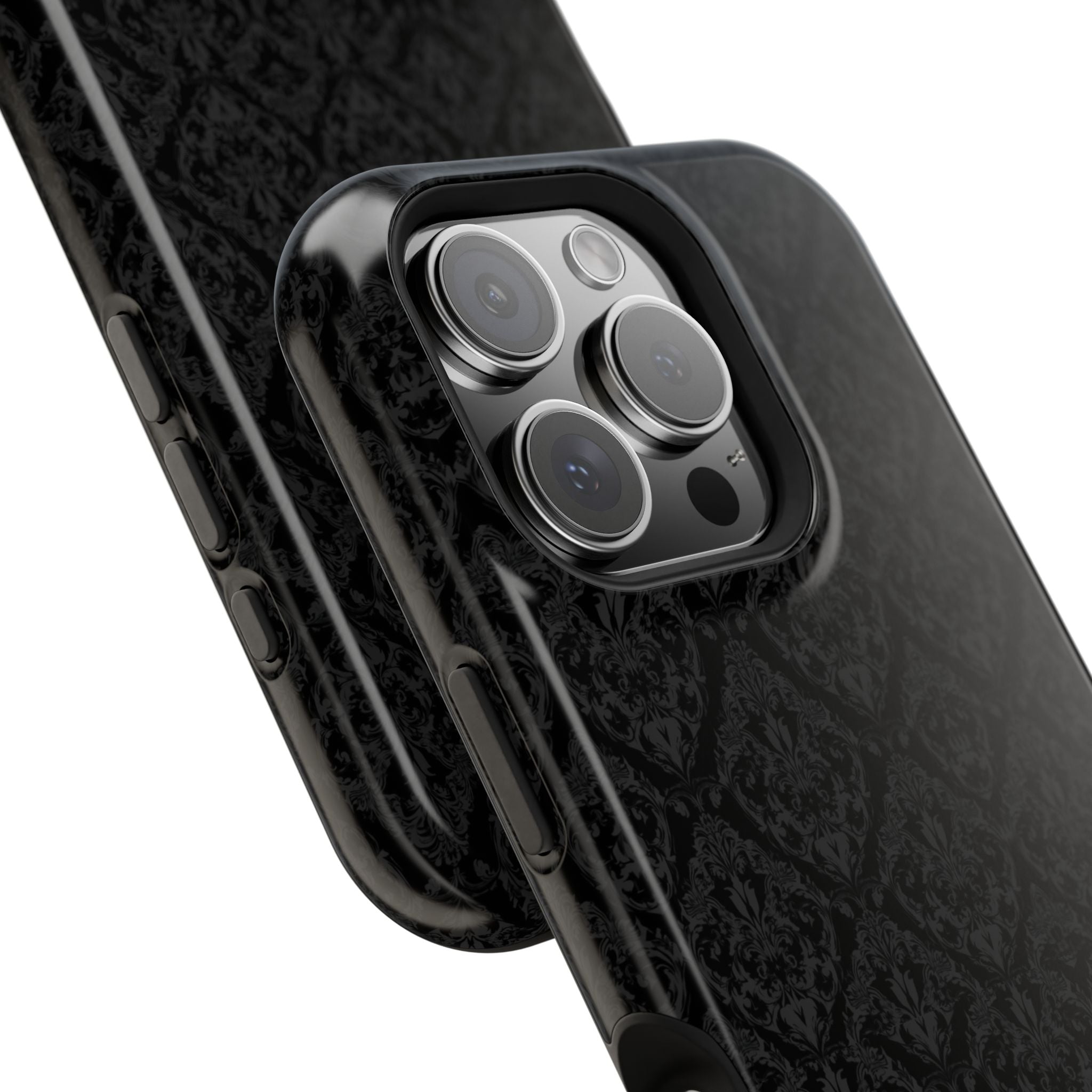 Black Damask Magnetic Impact-Resistant Phone Case
