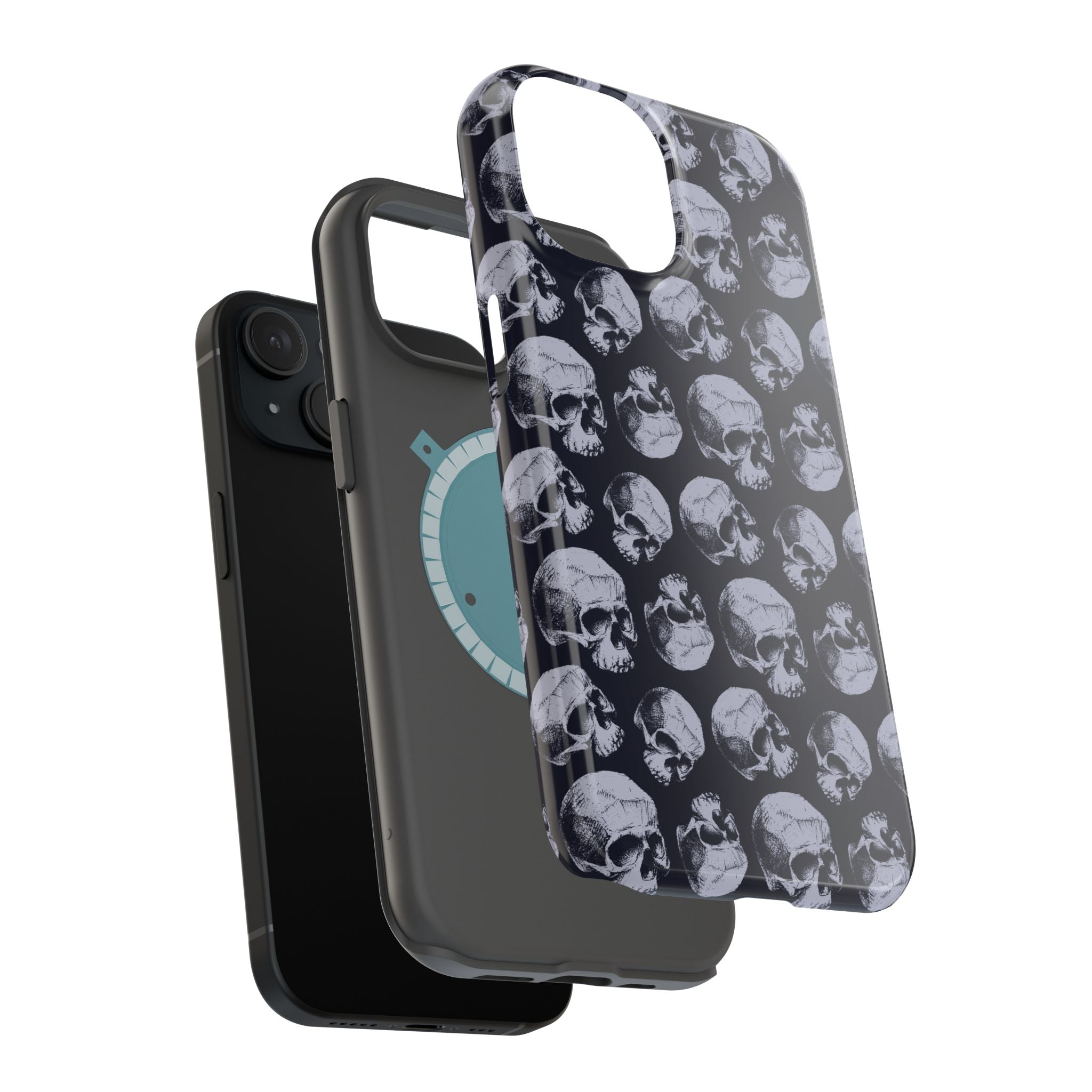 Skull Pattern Magnetic Phone Case — Impact-Resistant iPhone Cover