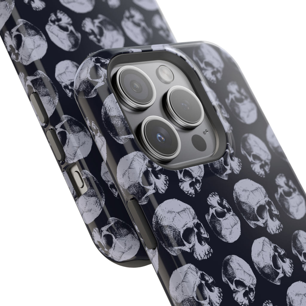 Skull Pattern Magnetic Phone Case — Impact-Resistant iPhone Cover