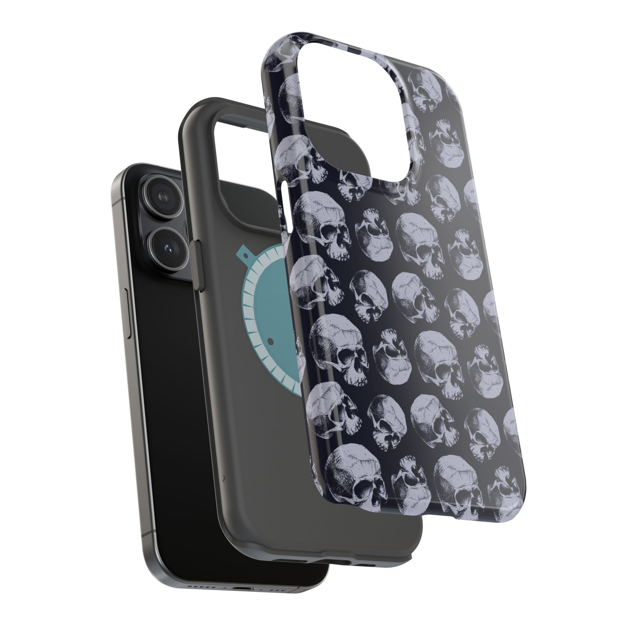 Skull Pattern Magnetic Phone Case — Impact-Resistant iPhone Cover