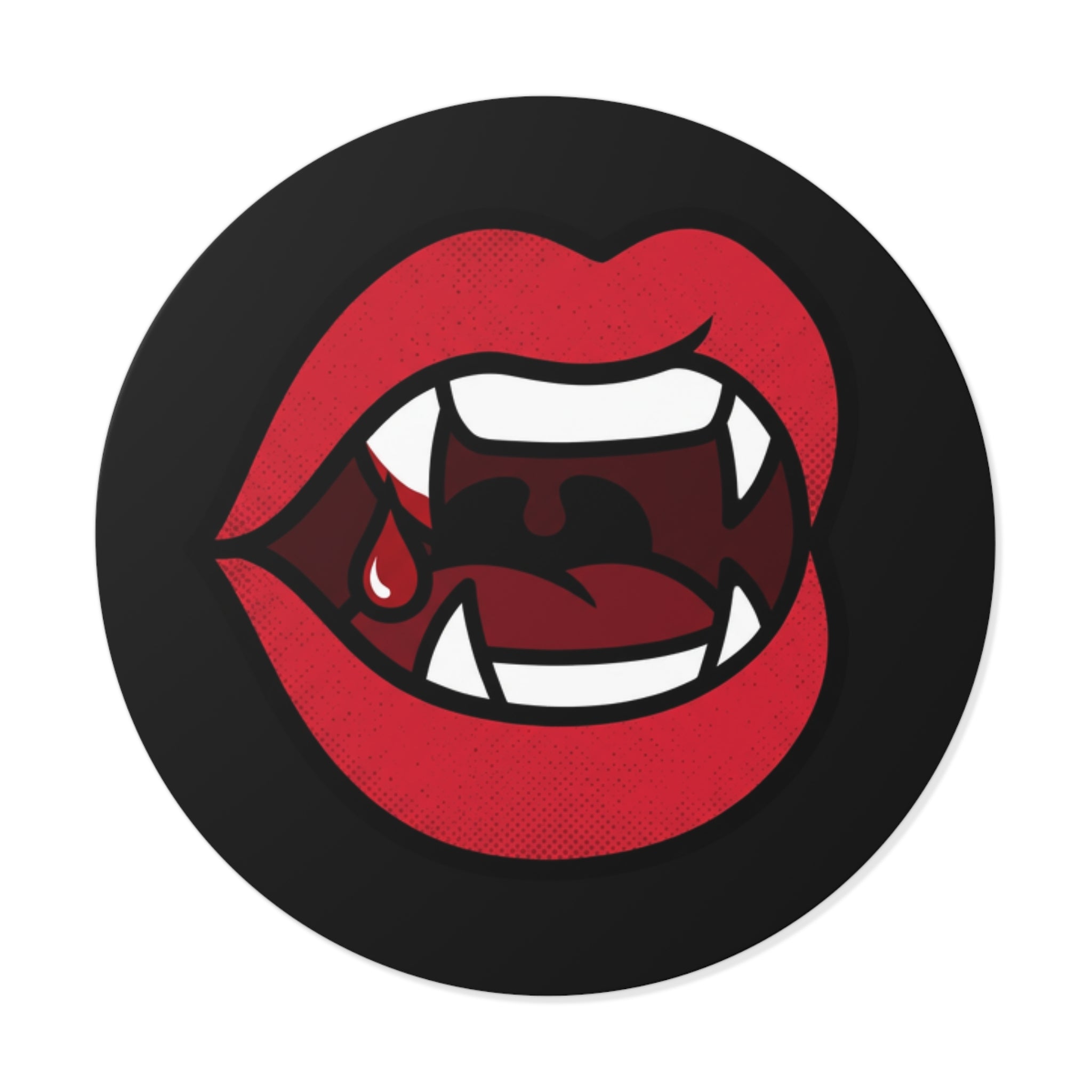 Vampire Fangs Round Vinyl Sticker